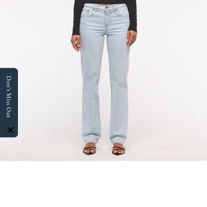 Abercrombie & Fitch Straight Leg Women's Jeans light blue